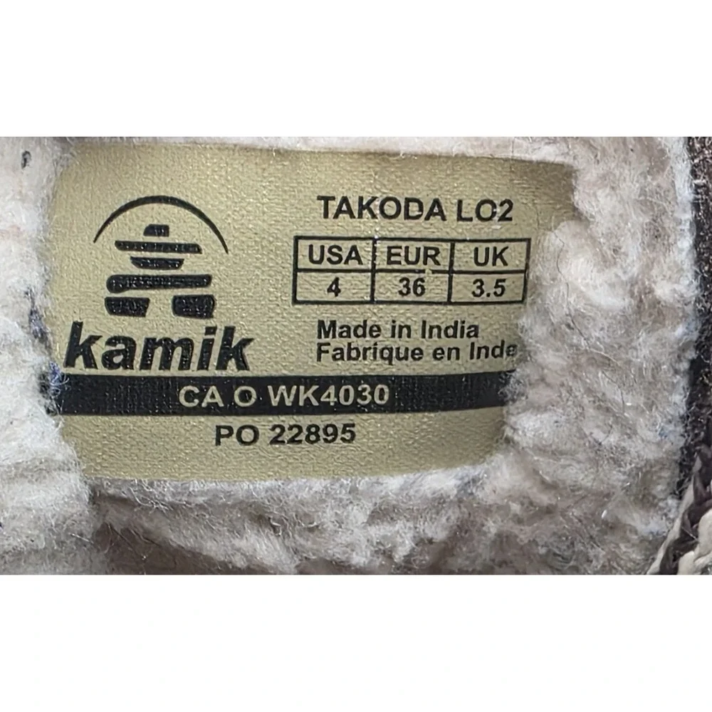 Kamik Takoda Lo Junior Bown Nubuck Leather Waterproof Winter Boots Size 4 WM 6